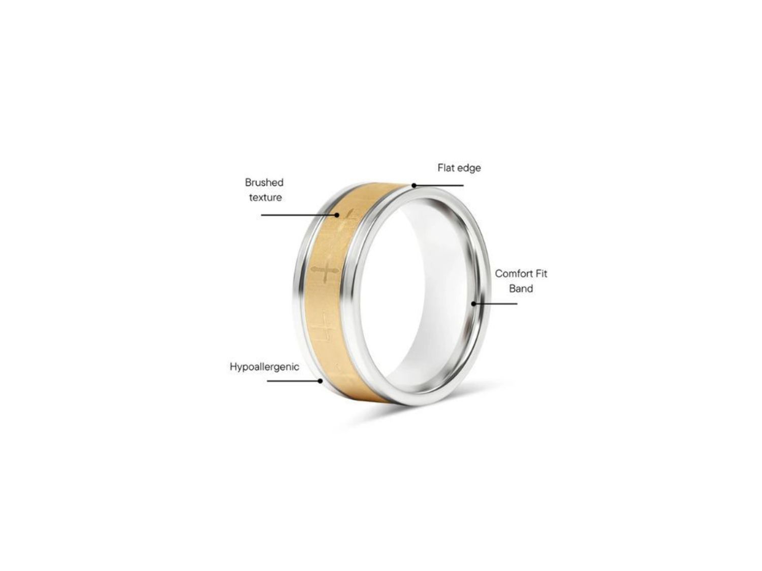 Anillo Jesus 18K Gold PVD Stainless Steel CFR9002